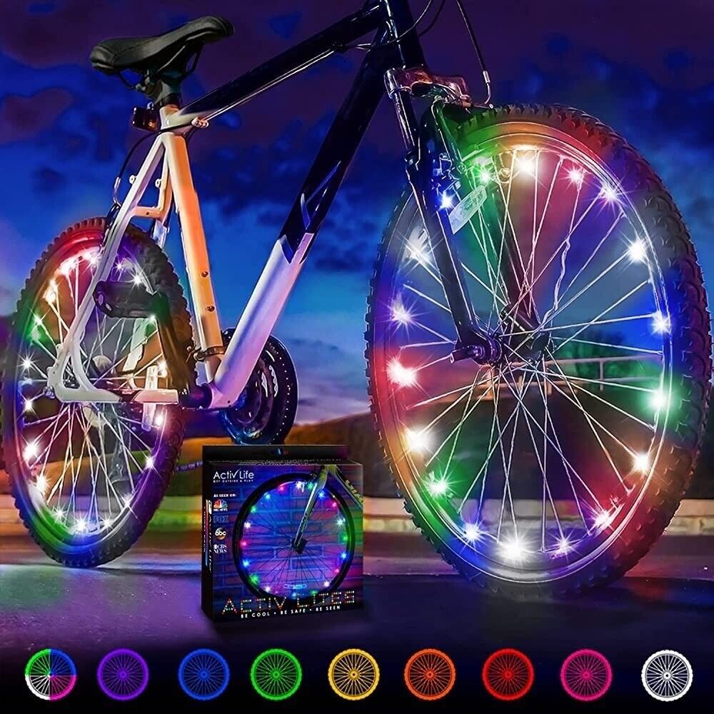 Activ Life 2-Tire Pack LED Bike Wheel Lights Batteries Included NEW Waterproof